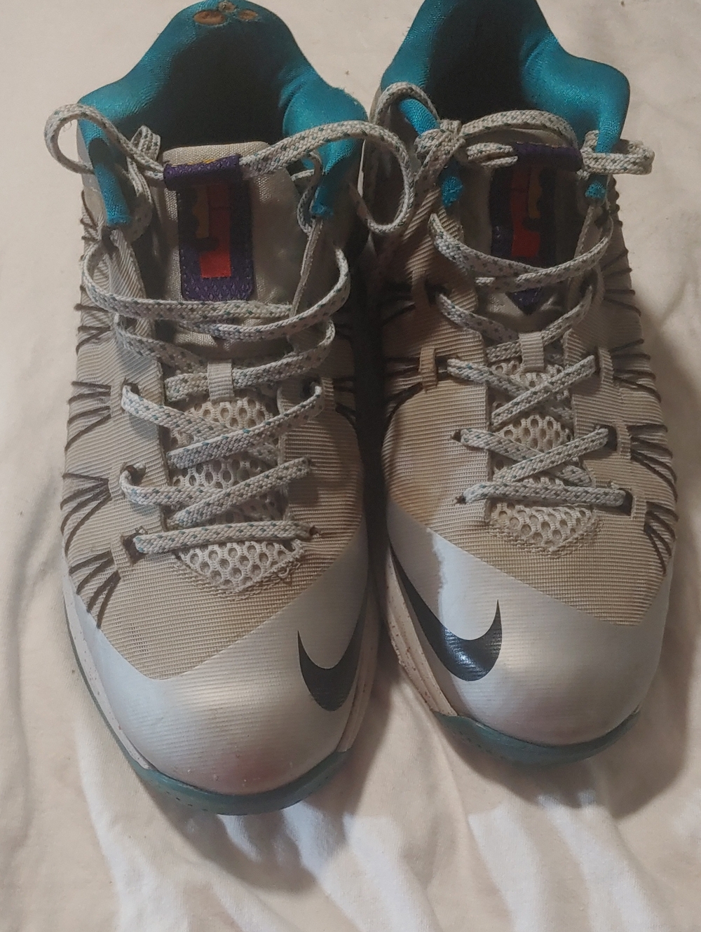 Nike Air Max Lebron 10 Low"Akron Areos"(Tropical Teal Platinum) No Insoles